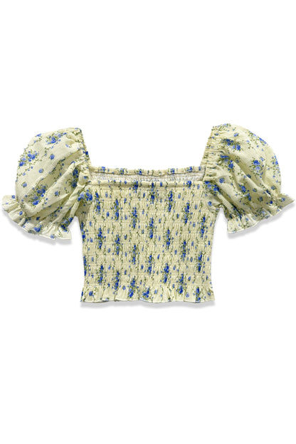 JUNIOR MARLEE PUFF SLEEVE PRINT TOP - FINAL SALE