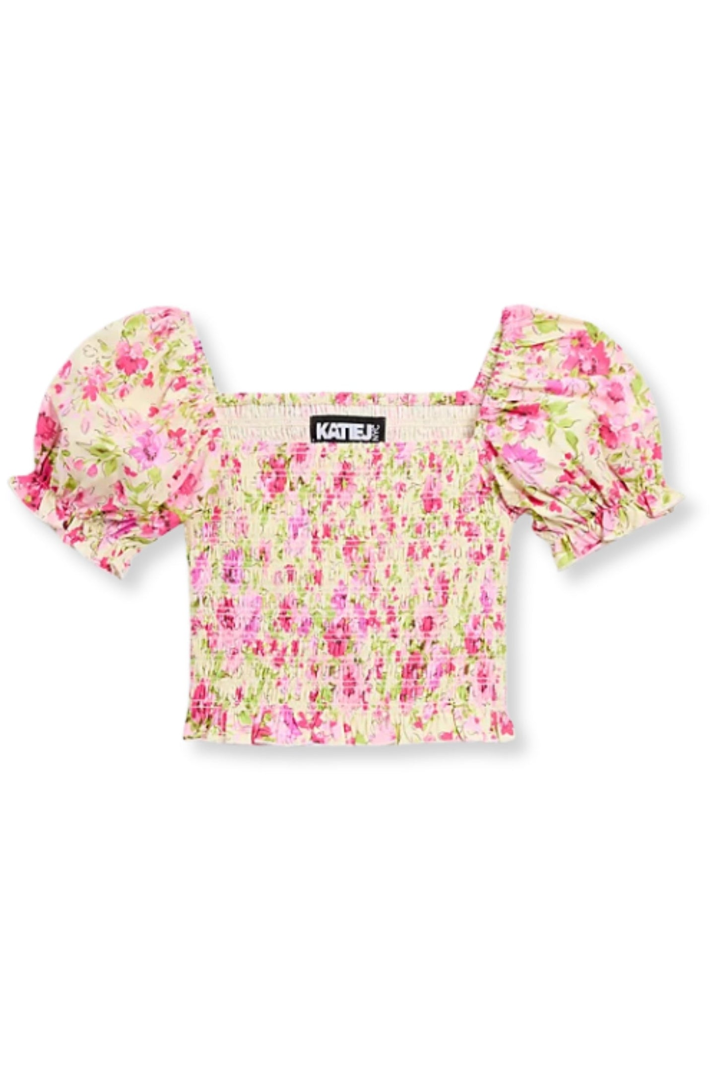 JUNIOR MARLEE PUFF SLEEVE PRINT TOP - FINAL SALE