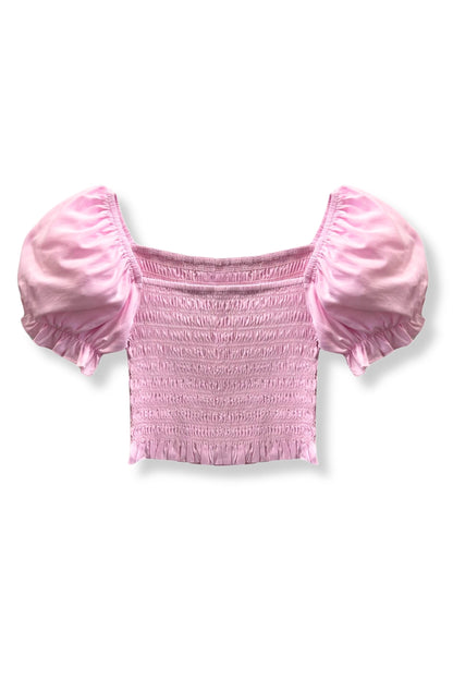 JUNIOR MARLEE PUFF SLEEVE SOLID TOP - FINAL SALE