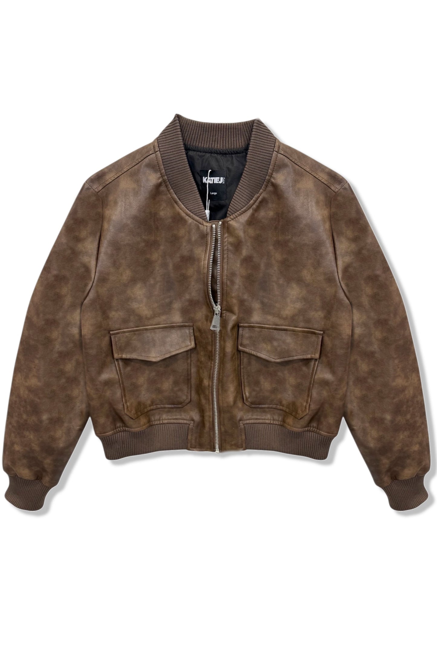 TWEEN MAVERICK VEGAN LEATHER BOMBER JACKET