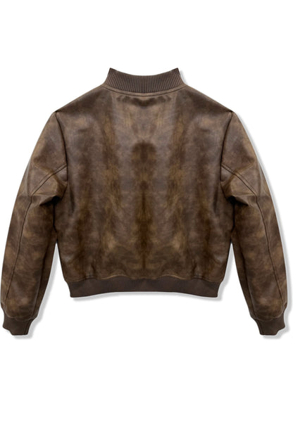 TWEEN MAVERICK VEGAN LEATHER BOMBER JACKET