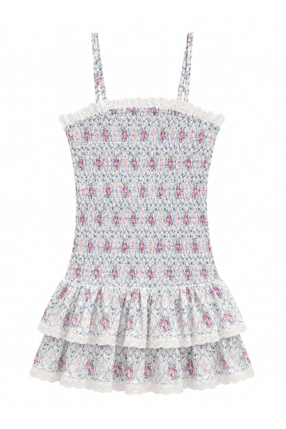 TWEEN MELINA PRINTED DROP WAIST RUFFLE DRESS