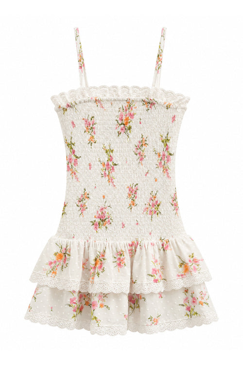 TWEEN MELINA PRINTED DROP WAIST RUFFLE DRESS