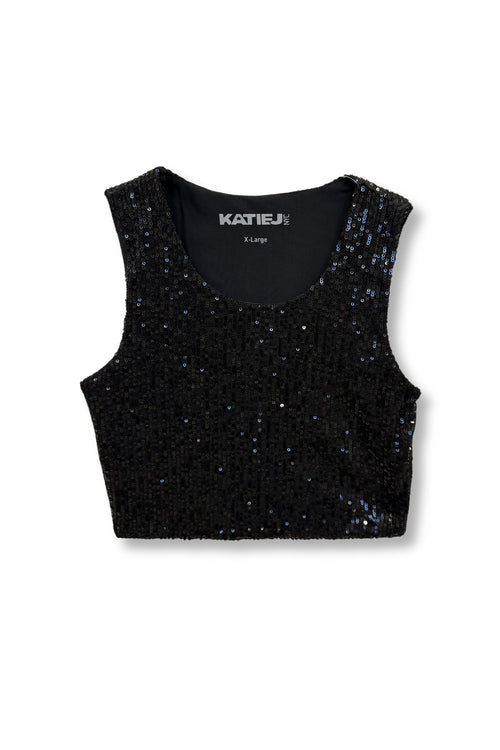 JUNIOR MILEY FULL SEQUIN CROP TANK - FINAL SALE