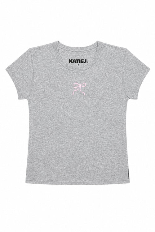 TWEEN EMBROIDERED MINI BOW TEE