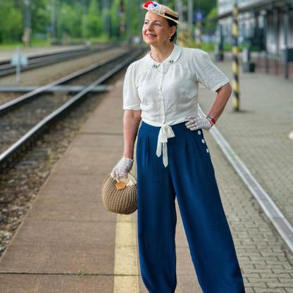 Audrey Trousers in French Navy