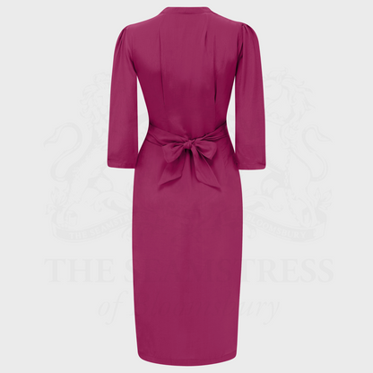 Mabel 3/4 Waterfall Dress in Mulberry