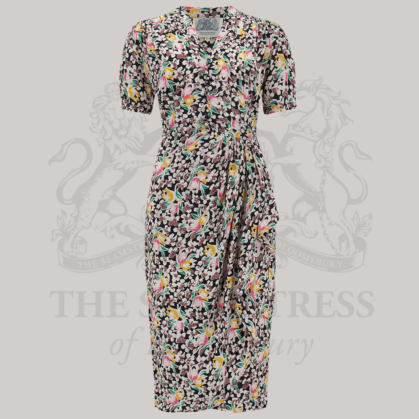 Mabel Waterfall Dress in Tulip Print