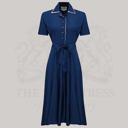 Mae Tea Dress in French Navy