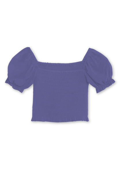 JUNIOR MARLEE PUFF SLEEVE SOLID TOP - FINAL SALE