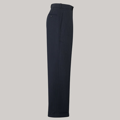 Men's 1950s Trousers in Navy Pinstripe