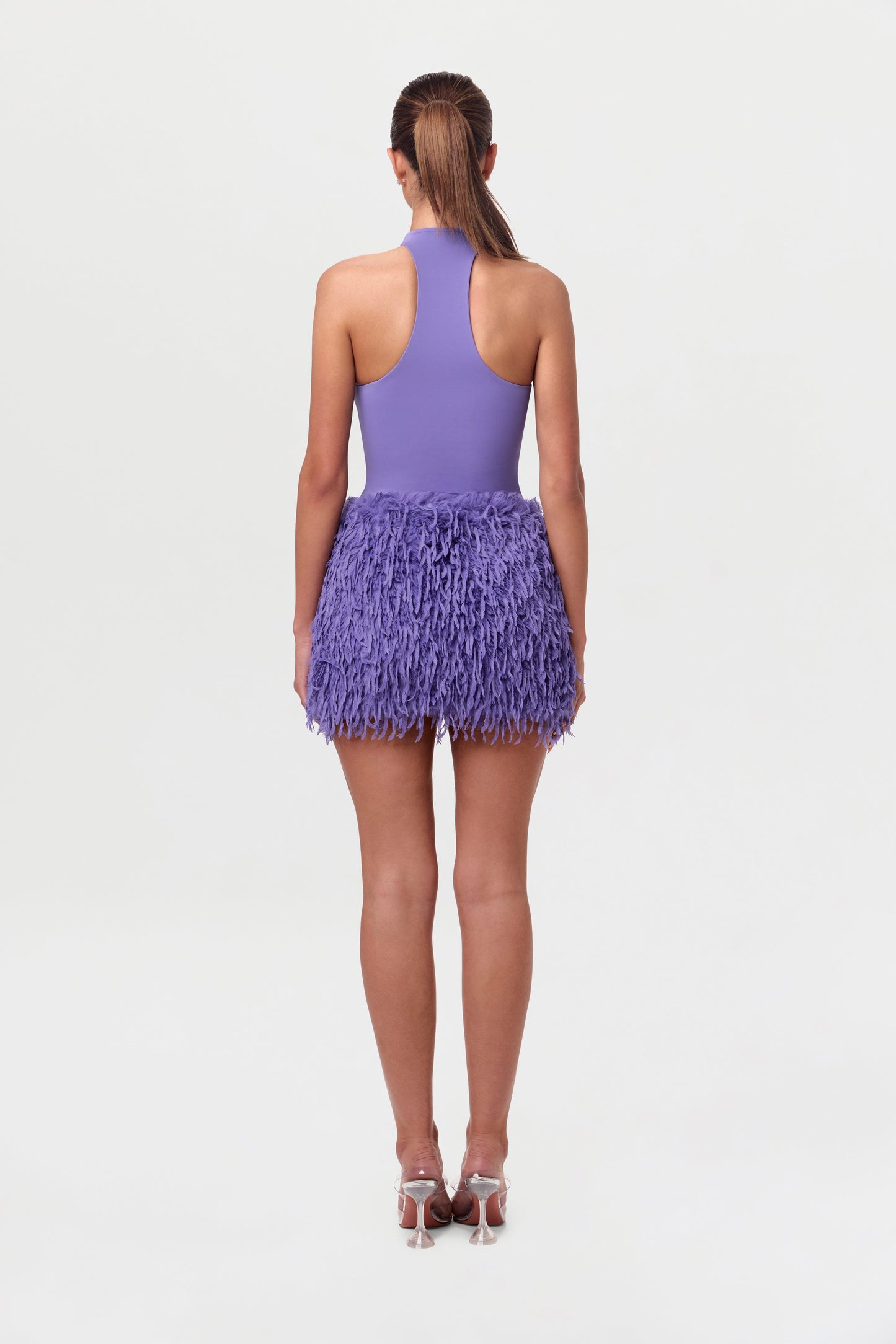 Faux Feather Mini Skirt