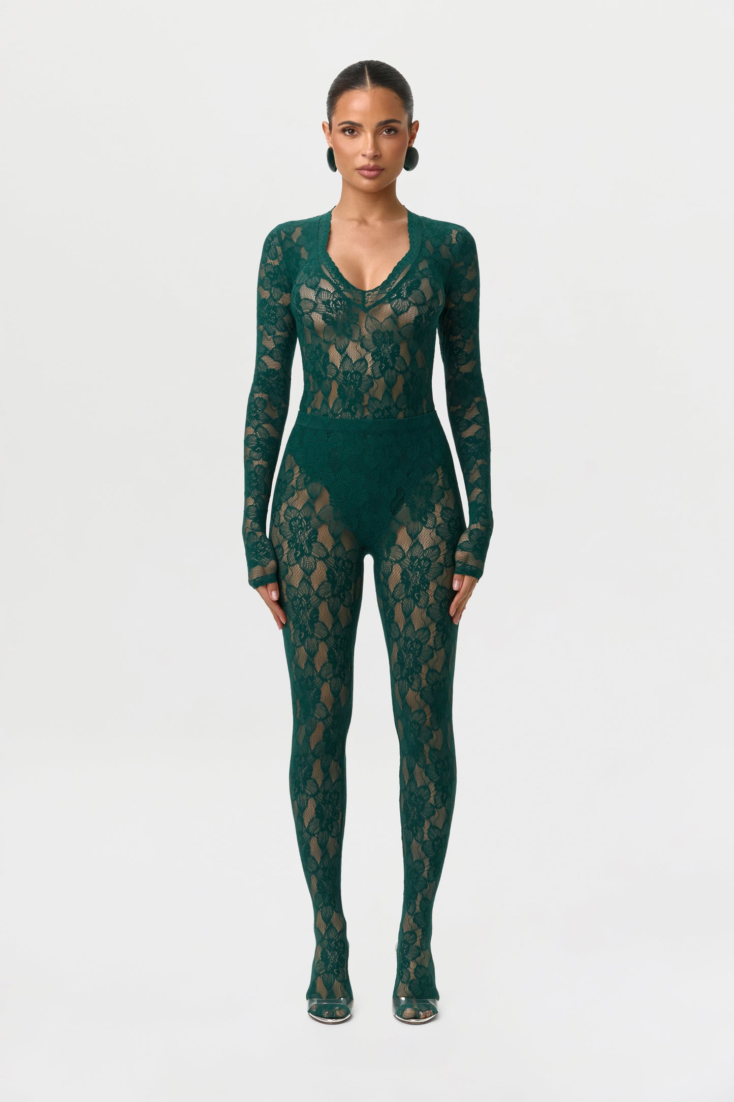 Stretch Lace Closed Toe Legging Petite