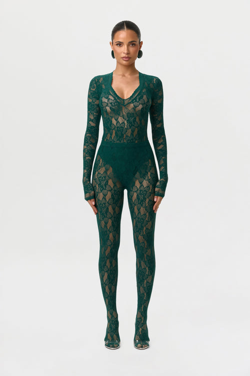 Stretch Lace Closed Toe Legging Petite