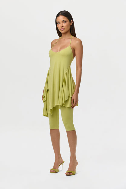 Micro Modal Strap Double Slit Mini Dress