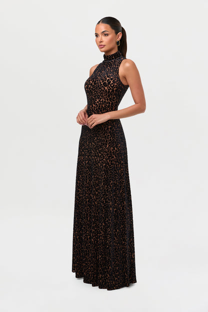 Burnout Leopard Sleeveless Dress