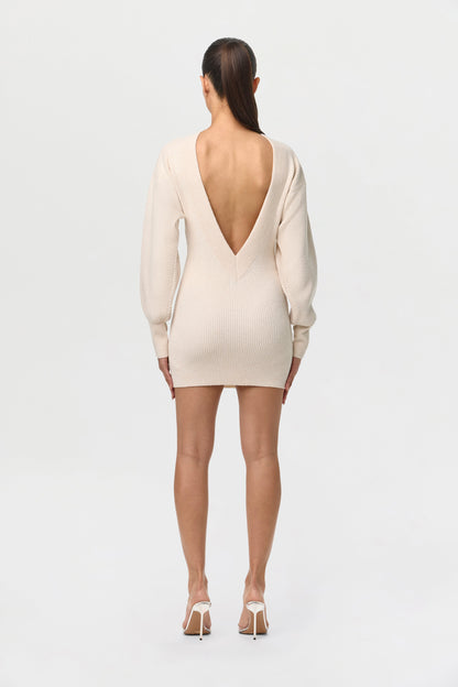 Knit Open Back Mini Dress