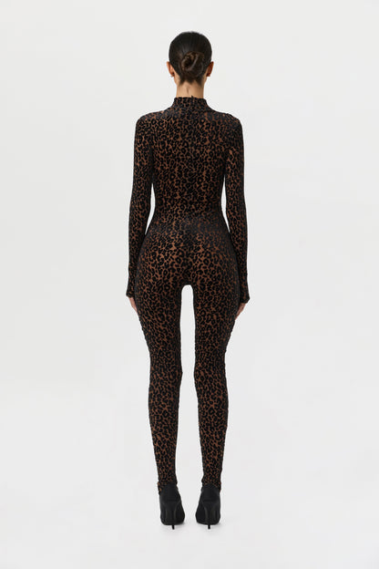 Burnout Leopard Stirrup Jumpsuit