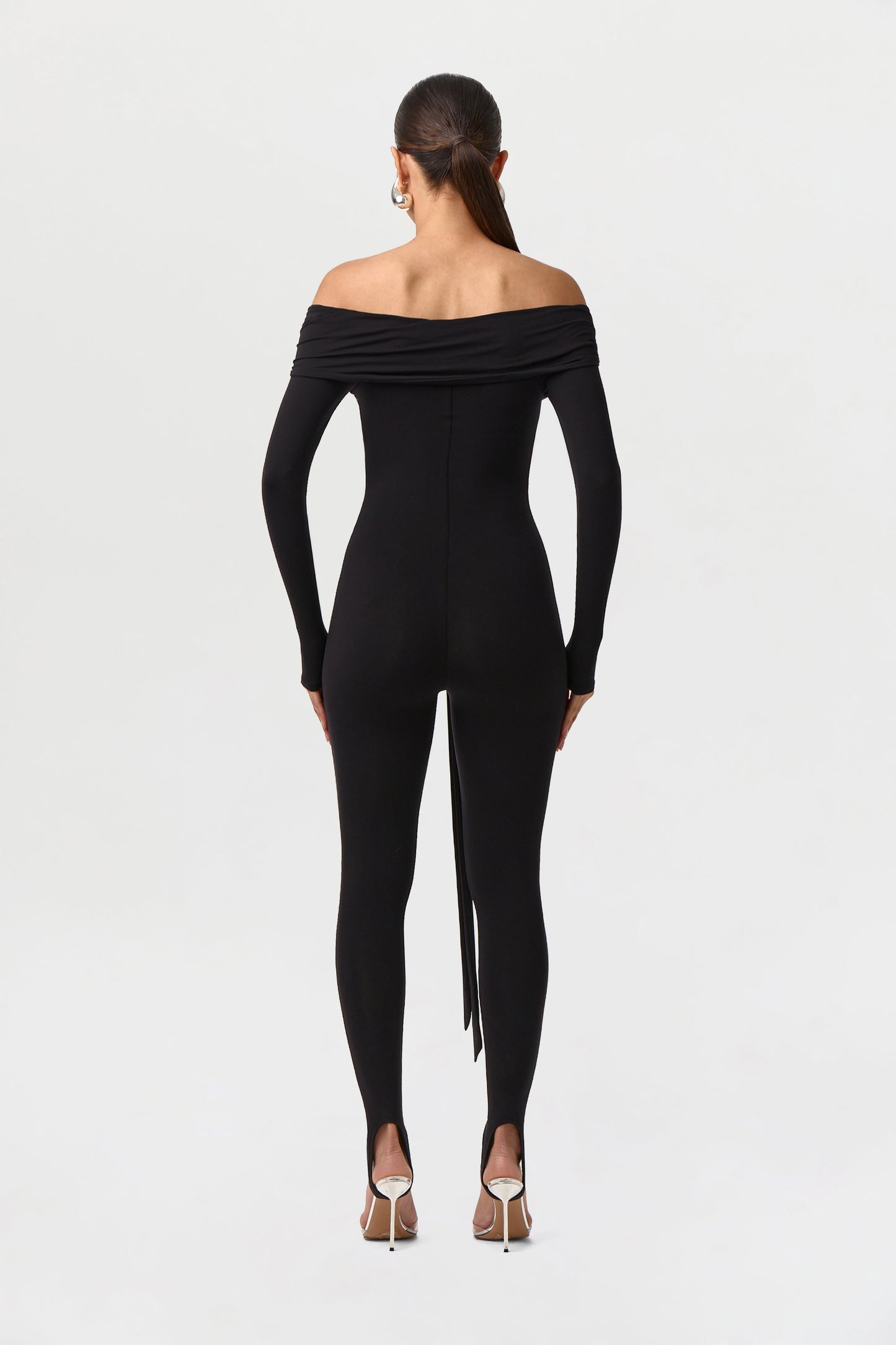 Naked Off-Shoulder Tie Jumpsuit Petite