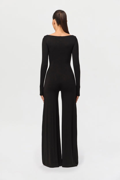 Smooth Off-Shoulder Wide Leg Jumpsuit