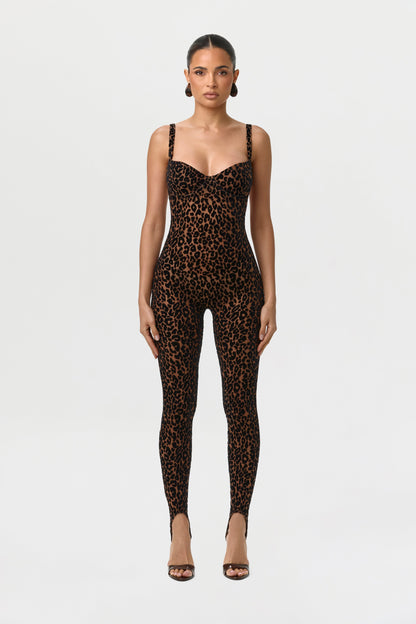 Burnout Print Open Back Jumpsuit Petite