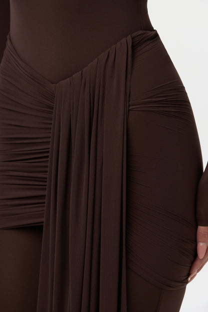 Naked Ruched Drape Mini Skirt