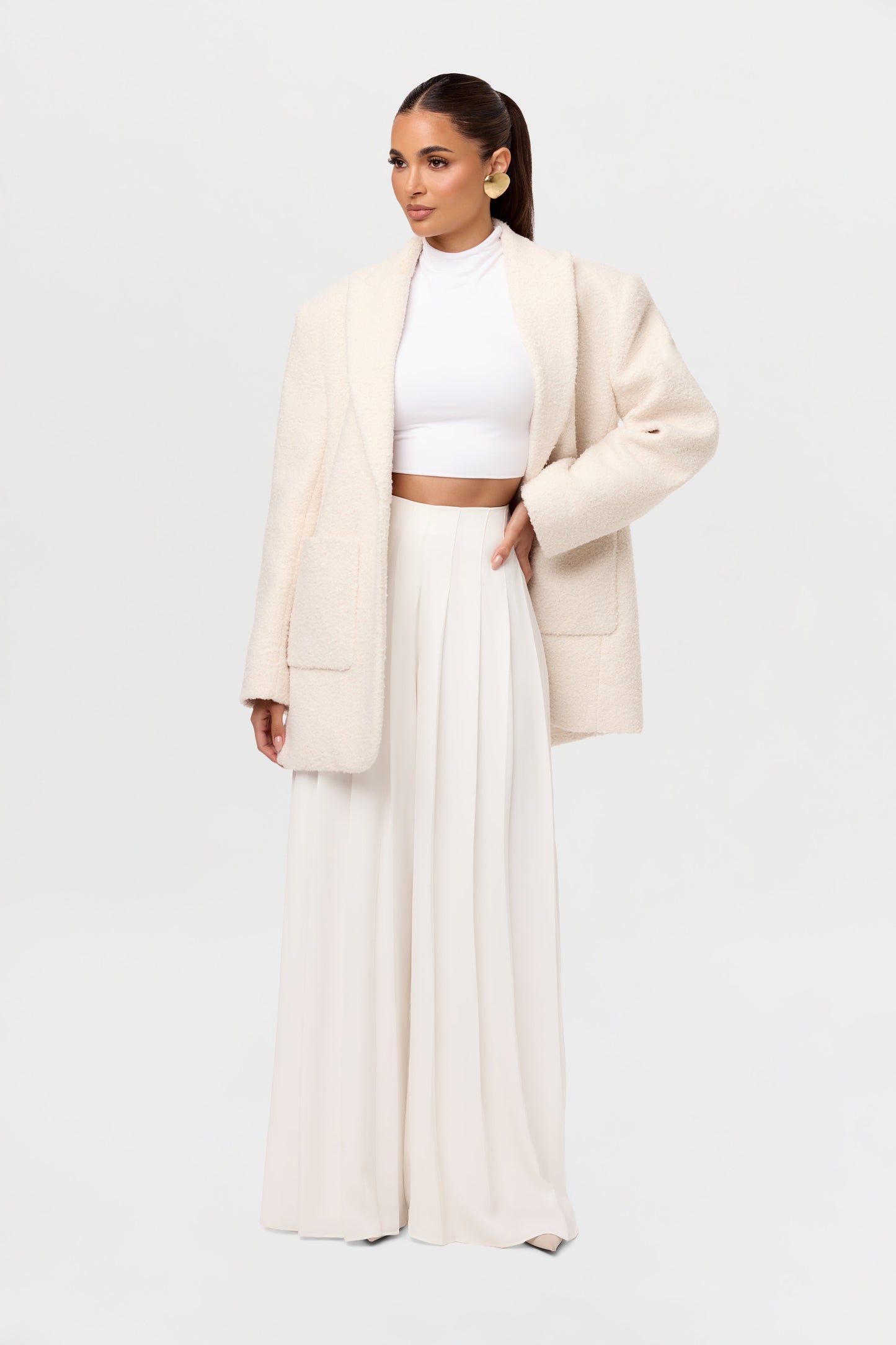Pleated Wide Leg Pant