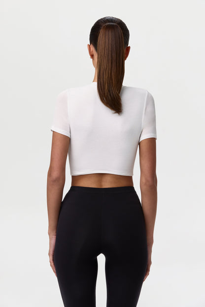 Modal Crew Short Sleeve Crop Top