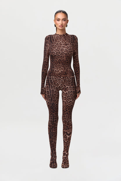 Naked Print Mock Neck Top