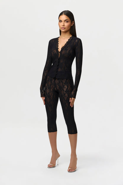 Stretch Lace Cropped Legging