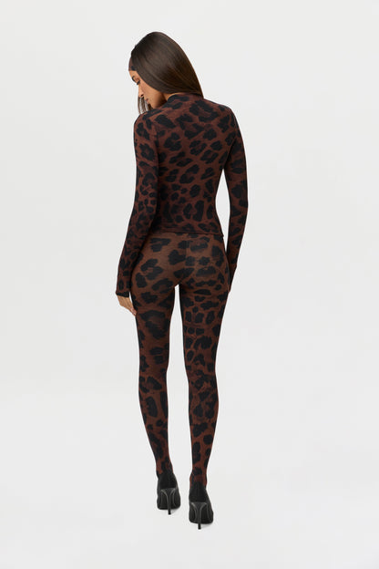 Naked Print Mock Neck Top