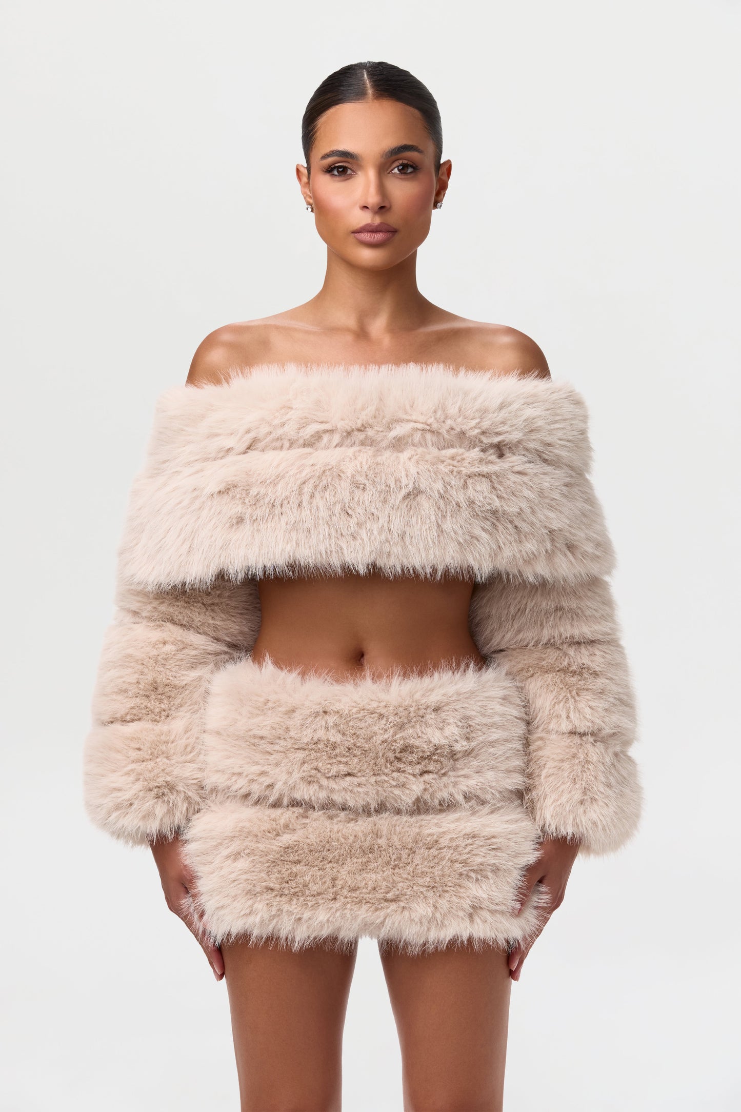Faux Fur Pelted Mini Skirt