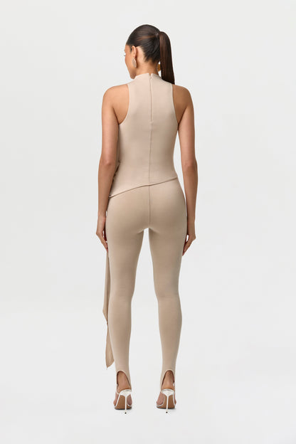 Smooth Sleeveless Drape Top