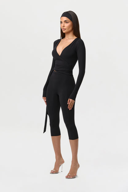 Naked Wrap V-Neck Top