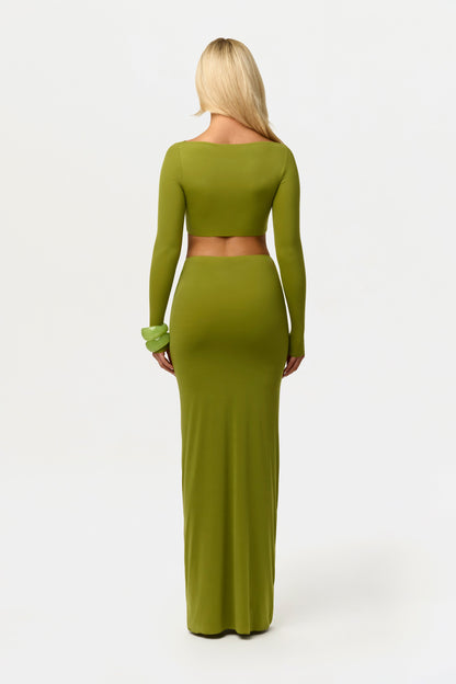 Naked Scoop Waist Maxi Skirt
