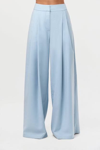 Suiting Pleated Wide-Leg Pant