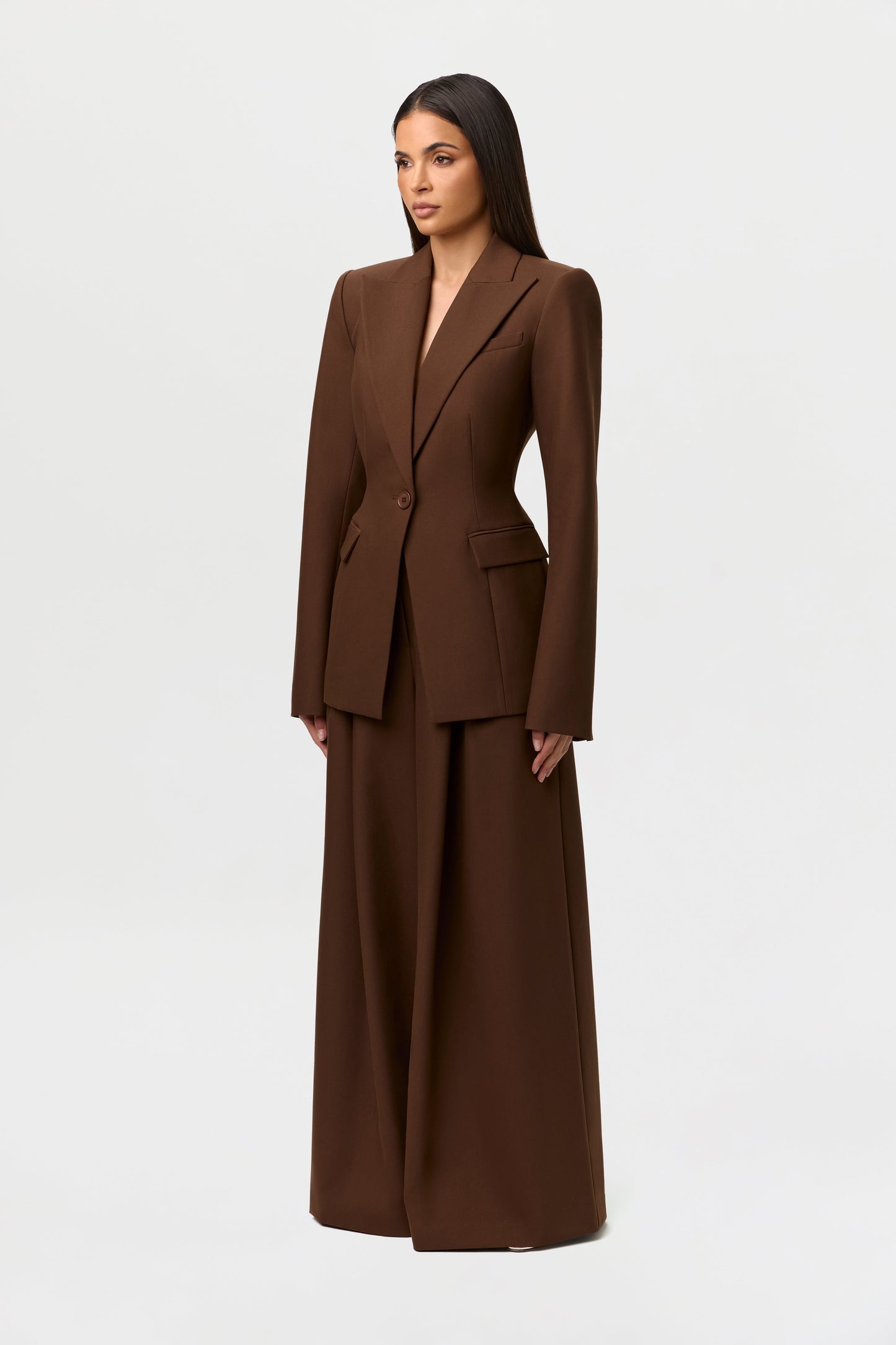 Suiting Pleated Wide-Leg Pant