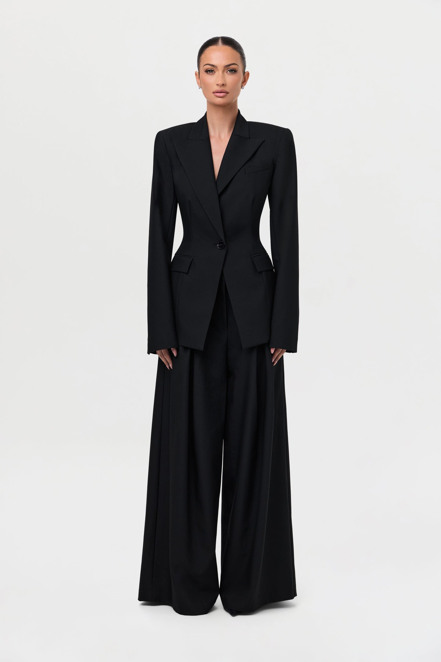Suiting Pleated Wide-Leg Pant