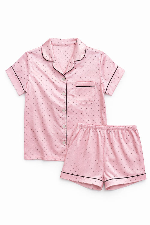 JUNIOR OLIVIA PRINTED SATIN SHORTS LOUNGE SET