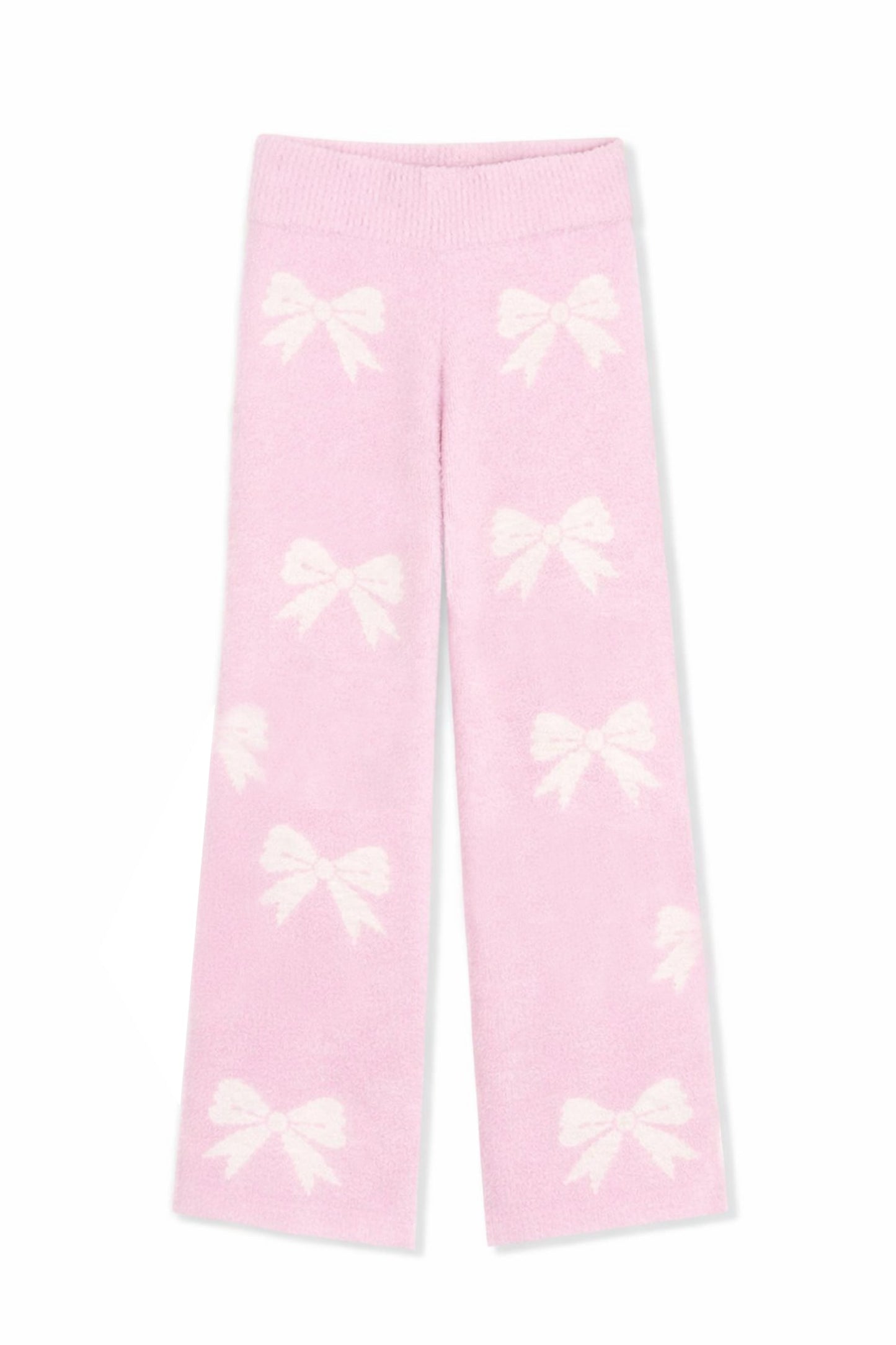 TWEEN PARKER COMFY PANT W/ INTARSIA BOW DESIGN