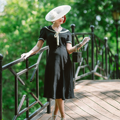 Patti Sailor Dress in Liquorice Black