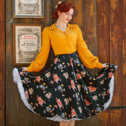 Isabelle Skirt in Black Mayflower
