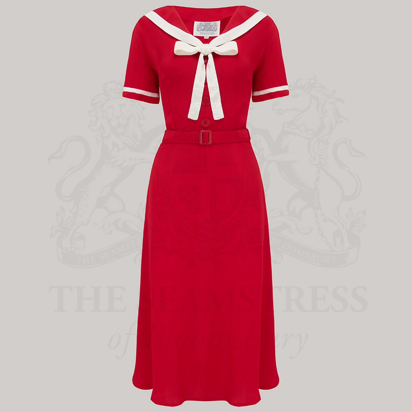 Patti Sailor Dress in Lipstick Red