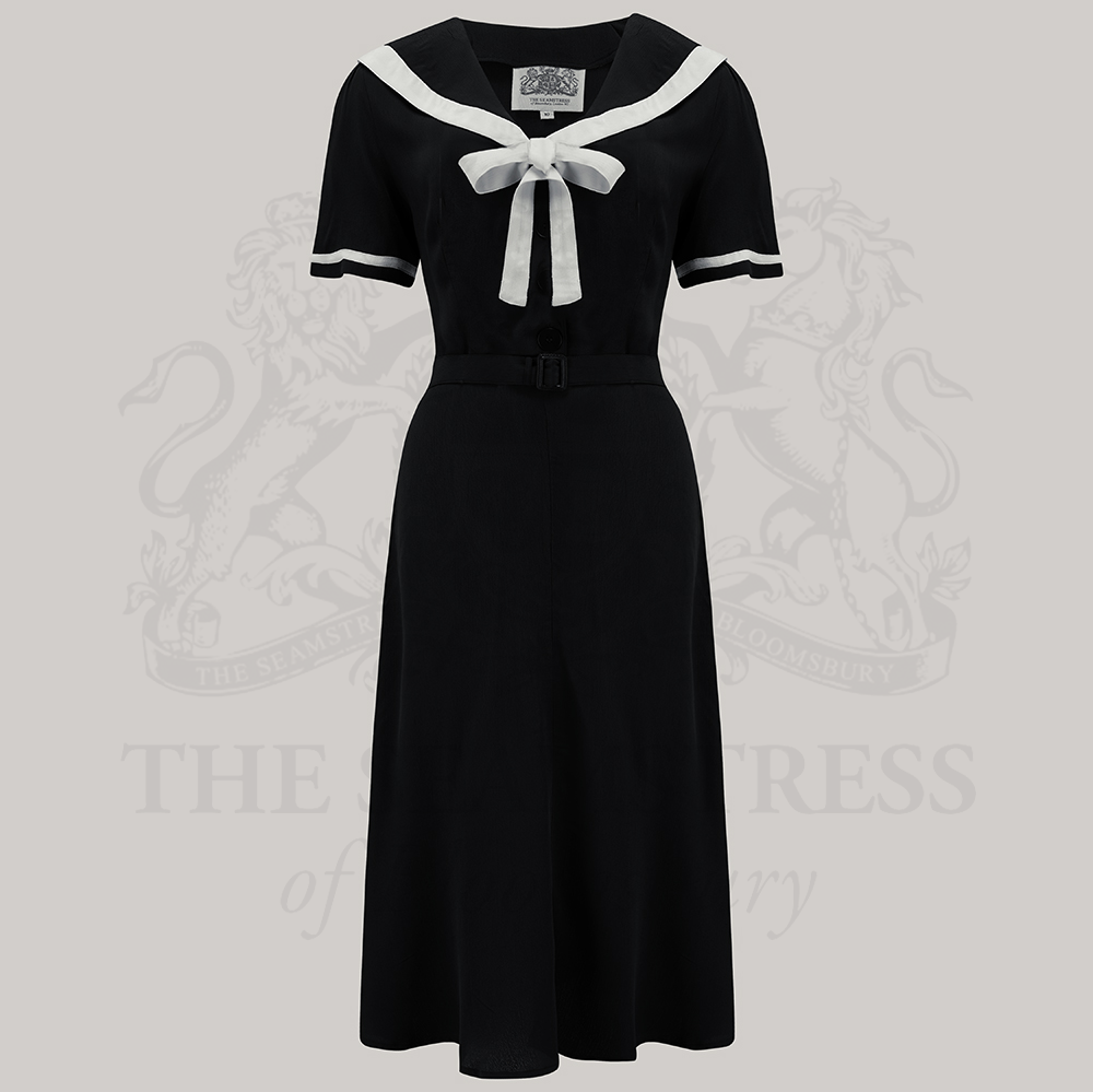 Patti Sailor Dress in Liquorice Black