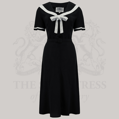 Patti Sailor Dress in Liquorice Black