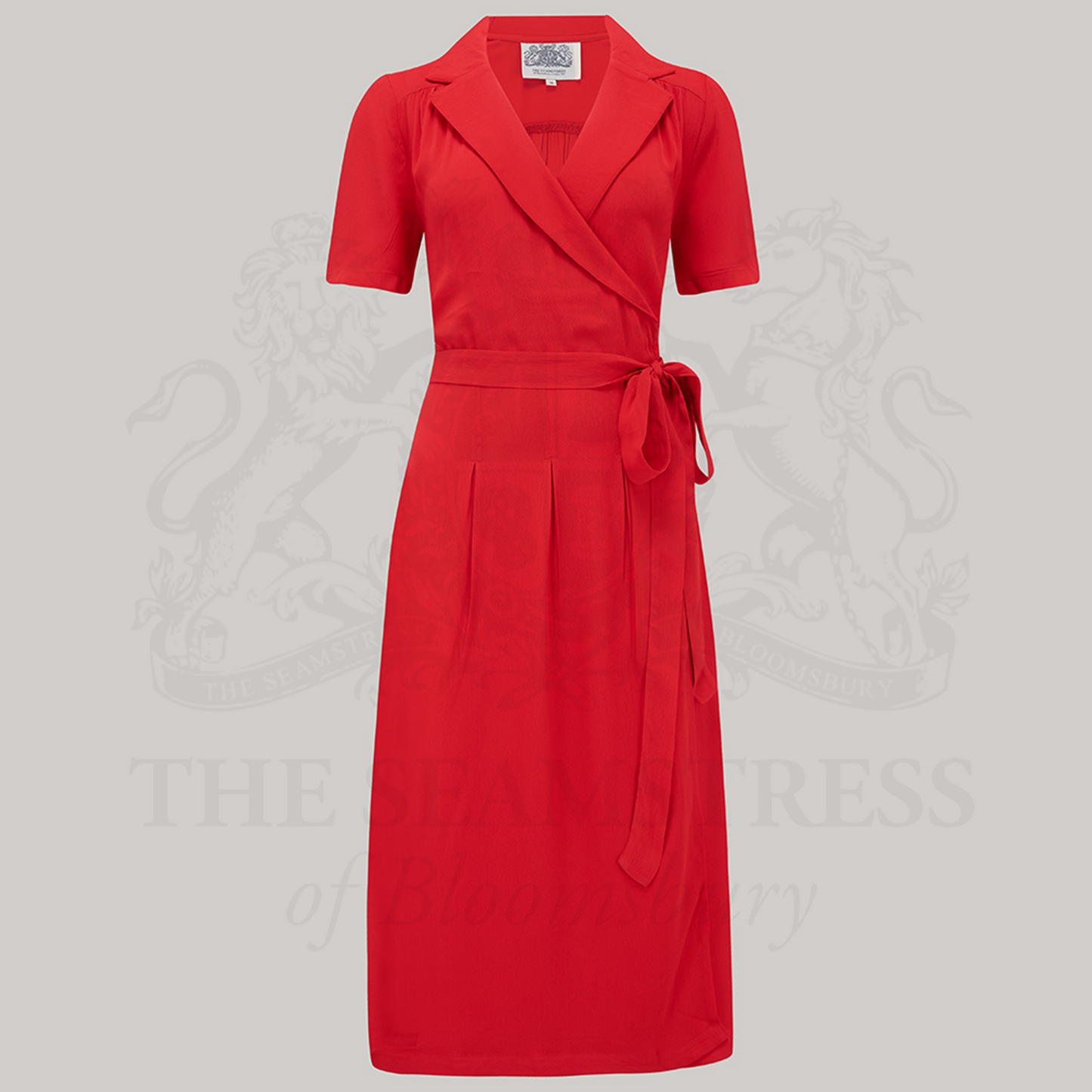 Peggy Wrap Dress in Lipstick Red