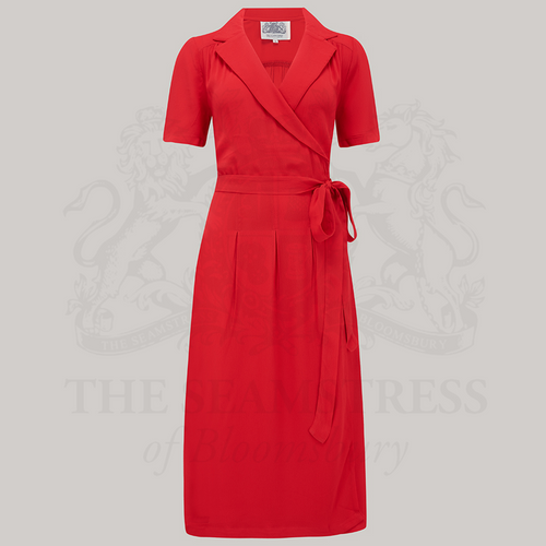 Peggy Wrap Dress in Lipstick Red