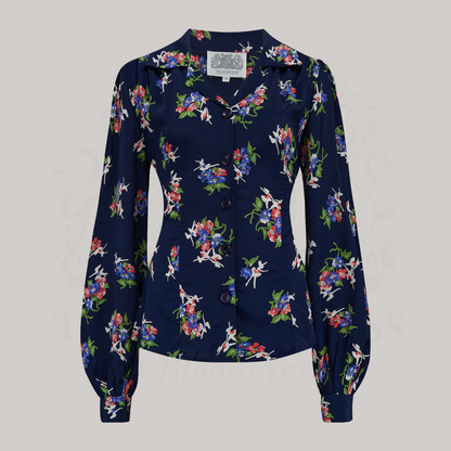 Poppy Blouse in Navy Floral Dancer