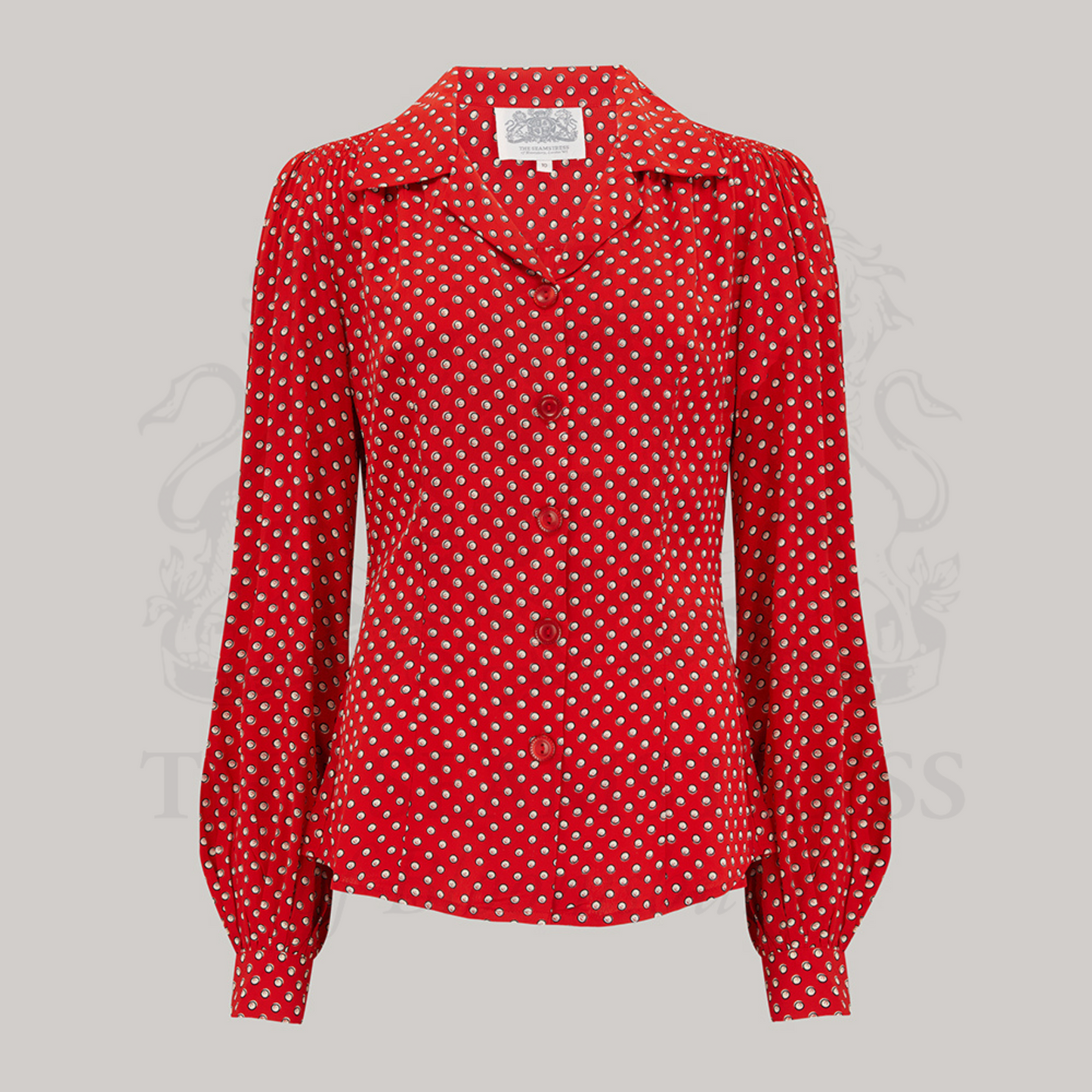 Poppy Blouse in Red Ditzy Dot