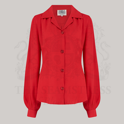 Poppy Blouse in Lipstick Red